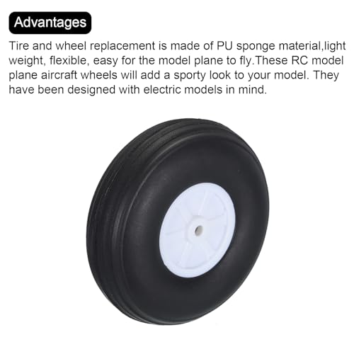 Roues d'avion RC absorbantes en mousse PU Quarkzman 2,99 pouces - 4