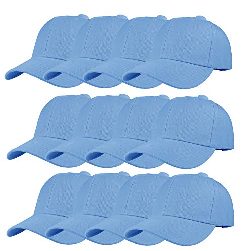 Image of TZ Promise 12 Pack Wholesale Unisex Plain Solid Color Adjustable Baseball Caps Hats