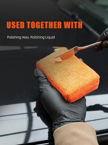 Microfiber Applicator Pad, SPTA Premium Microfiber Sponge and Cleaning Pads,Ultra-Soft, Safe for Sealants, Tire Dressings, Interior and Exterior Detailing, Car, Truck, SUV, RV, Motorcyle Care,10 Pack - 5