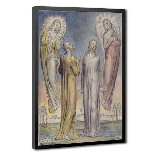 CFIOZYOS Andrew, Simon Peter Searching for Christ William Blake Canvas Posters Wall Art Bedroom Office Room Decor Gift Black Frame 08x12in