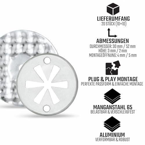 10 Sets Hitzeschutzblech Reparatursatz Auto Hitzeschutz Clips Hitzeblech Auspuff Befestigung mit Klemmscheiben Metall Klammern Reparatur Set kompatibel mit VW, kompatibel mit Audi, kompatibel mit Seat