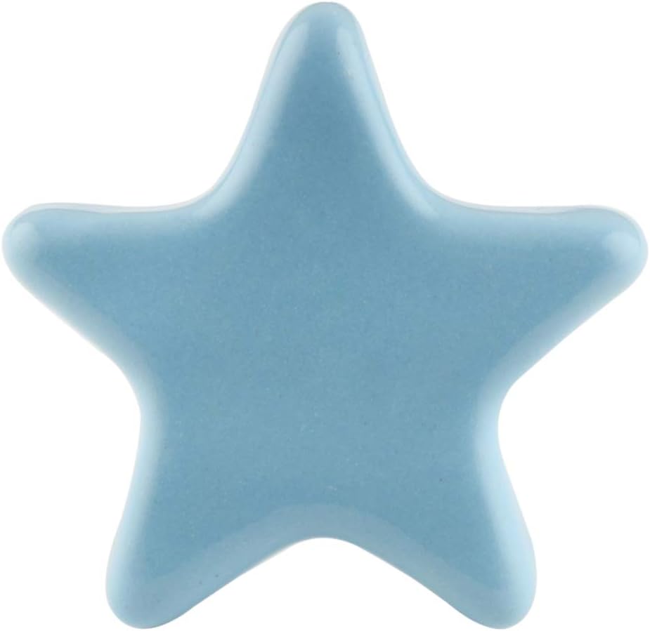 IndianShelf 6 Piece Star Turquoise Ceramic Elegant Cabinet Handles Drawer Knobs Dresser Pulls Designer Appeal
