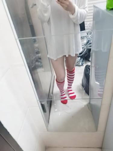 Image of Striped Knee High Socks for Women Outdoor Sport Athletic Stripe Casual Tube Socks