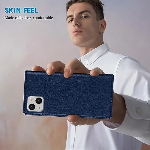 Image of ZZXX for iPhone 13 Wallet Case Strong Magnetic 6.1 inch,Blue