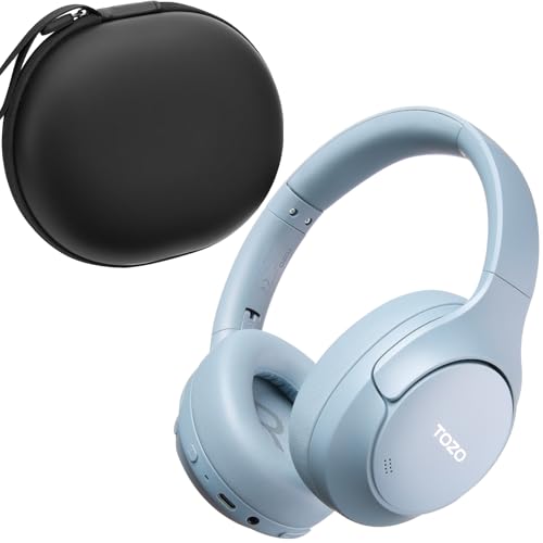 Image of TOZO HT3 Hybrid Noise Cancelling Headphones, 90H Battery Life Wireless Over Ear Bluetooth 6.0 Foldable Headset, AI Voice Assistant with 5 Mics, Connect 2 Devices & Hi-Res Sound, 32 Audio EQ, with Case