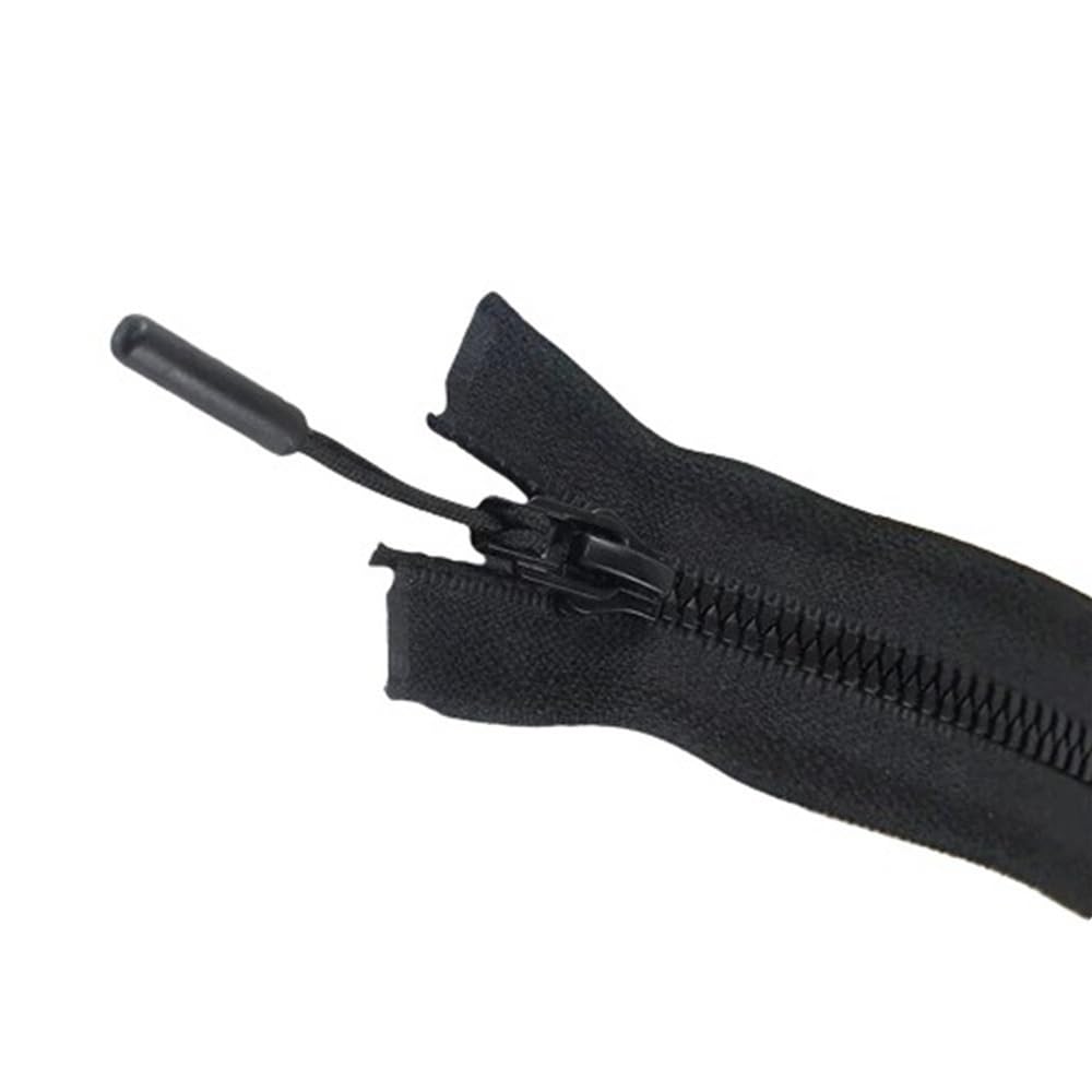 DIY Craft Zipper 5pcs Zippers Length 15-80cm, Close-End/Open-End Resin Zipper No.5 Abrasion Resistance for Sewing Crafts(Black,60cm)