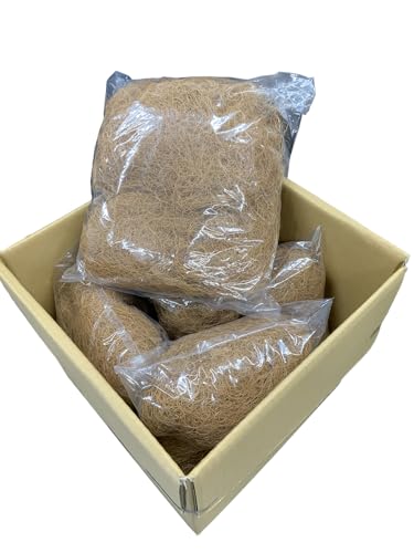 天然ココヤシファイバー(ヤシ繊維) 1kg(100gずつ梱包) 園芸マルチング・昆虫や爬虫類の床材・ハンギングバスケットに 100%天然素材で安心 (1000)