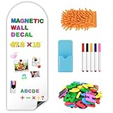 Xamanabu Magnetic Whiteboard for Wall, 47.2" x 18" Magnetic Arch Wall Decal Self Adhesive Blackboard Wallpaper Peel and Stick Chalk Board Wall Decal Roll for Home Playroom Classroom