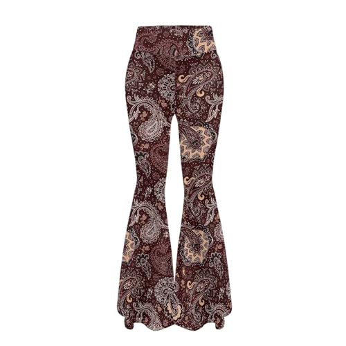 Hdjxbdhsv Ethnic Paisley Floral Yoga Pants for Women High Waisted Bootcut Yoga Leggings Stretchy Casual Workout Pants Fashion Soft Suitable for Gym Exercise Travel Everyday