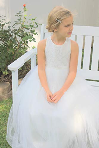 Crossed Straps Lace Flower Girl Dress Junior Pageant Special Occasions 2044