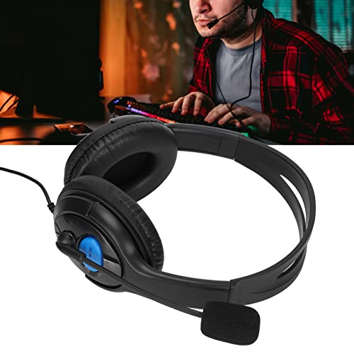 Gaming-headset, ruisonderdrukkende stereo Game-koptelefoon Comfortabele microfoon Dempen Zwart Blauw 3,5 mm-aansluiting voor telefoon - Afbeelding 6