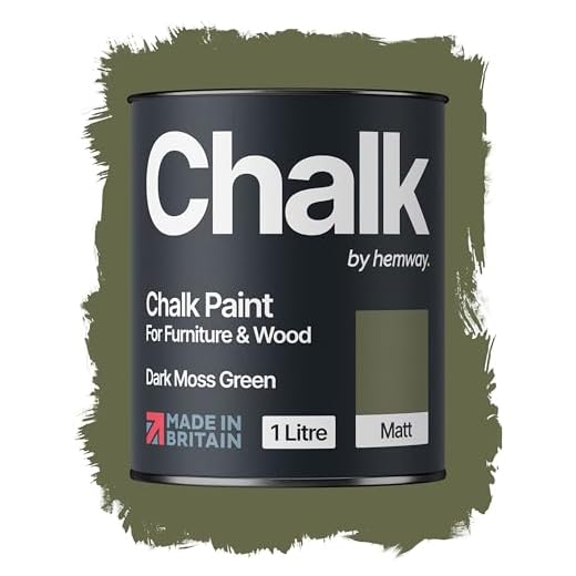 Hemway Mörk Moss Green Chalk Paint Matt Finish Wall och Möbler Paint 1L / 35oz Shabby Chic Vintage Chalky (50+ Färger tillgänglig)