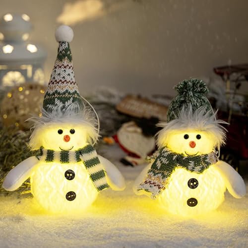 Weihnachtsdeko Schneemann Figuren mit LED Licht, Weihnachten...
