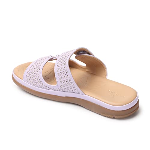 Image of XE Looks Women's Elegant Slip-On Sandals | Adjustable Velcro Straps with Modern Detailing | Stylish Perforated Design | Lightweight and Cushioned Doctor Slippers For Girls & Women