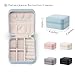 Vlando Small Travel Jewelry Box Organizer Display Case for Girls Women Gift Rings Earrings Necklaces Storage, Blue
