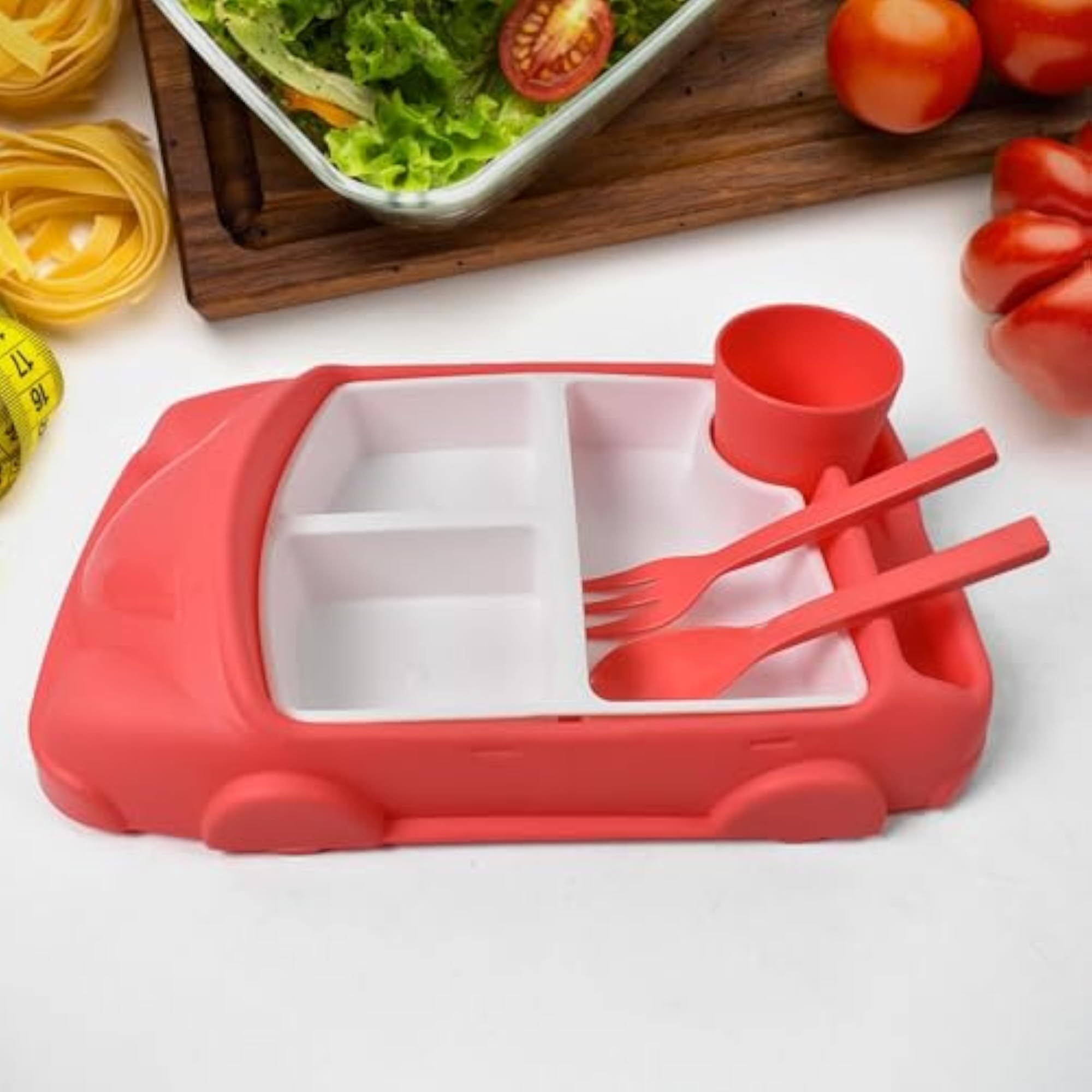 Children's Car Shaped Plates Cup/Lunch Box Dinnerware Set