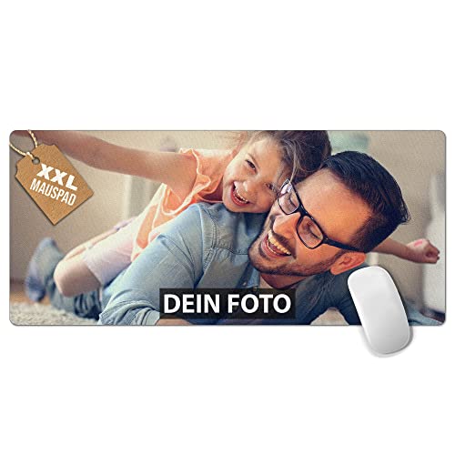 PR Print Royal XXL Mousepad mit Foto und Text selbst gestalten - Gaming Pads, Schreibtischunterlage, Personalisierte Geschenke für Gamer, Geschenk für Freund, Büro | Großes Mousepad 900 x 400 mm