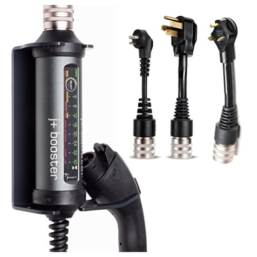 J+ Booster 2 Electric Vehicle EV Charger with TT-30 Adapter | Level 2 Portable 40 Amp Fast Charging Station for All EV's Home Indoors or Outdoors, ETL Certified, EVSE