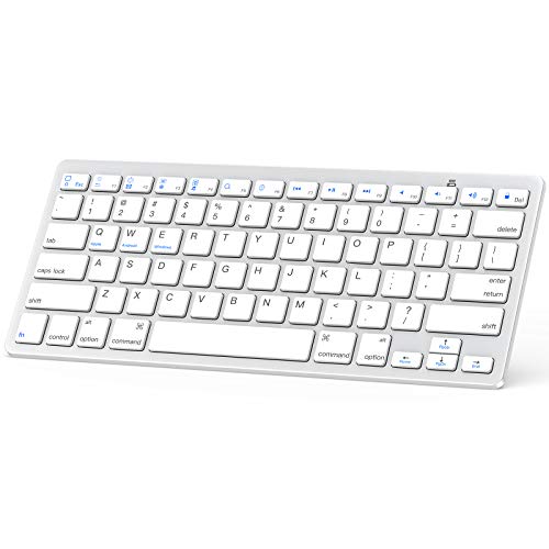 LELONG Bluetooth Keyboard Compatible with iPad 10.2 (8th  7th Gen)  9.7-inch, iPad Air 10.9 10.5, iPad Pro 11 12.9, iPad Mini, iPhone and More Bluetooth Enabled Devices, Silver