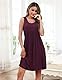 Litherday Nachthemd Damen Ärmelloses Kurz Nachthemden für Damen Baumwolle Nachtkleid U-Ausschnitt Nachtwäsche Sommer Sexy Sleeepshirt für Frauen Weich und Bequem