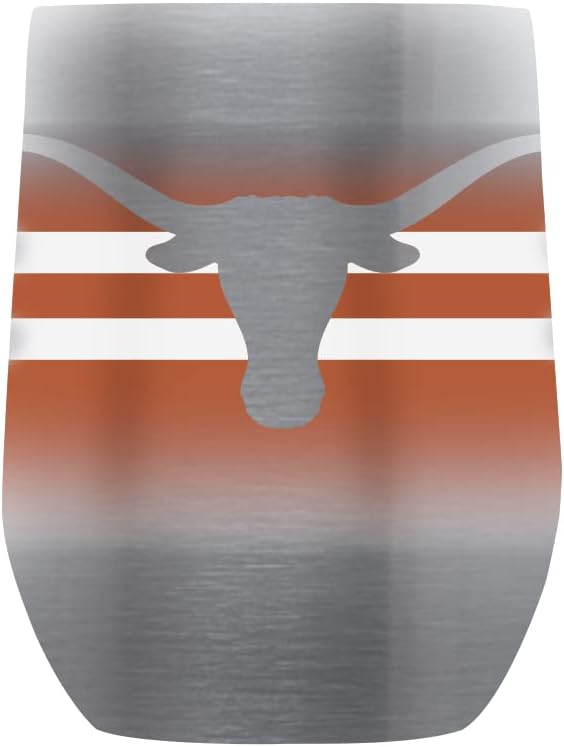 Gametime Sidekicks Texas 12oz Stainless Steel Stemless - Officially Licensed, 18/8 Stainless Steel, Double-walled, Vacuum-insulated, UV LED Printed Logos, Sweatless, Stays Hot/Cold - 360 Wrap