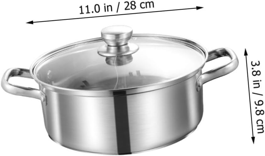 Household Double Handle Stainless Steel Hotpot Pot for Induction Cooking Practical Multi-function Hotpot Scalding Design for Gatherings and Family Meals
