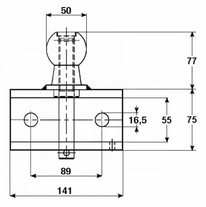 Gancio Traino AMA 152x141 mm 3500 kg Non Omologato