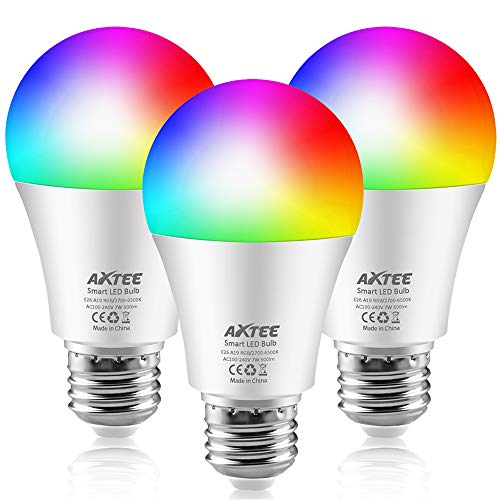 AXTEE Smart Light Bulb 2.4G(Not 5G), WiFi LED RGBCW Color Changing Bulbs 2700K-6500K