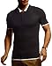 Leif Nelson Herren Polo Shirts Sommer T-Shirt Poloshirt Slim Fit aus Feinstrick Cooles Basic Männer Polo-Shirt Jungen Kurzarmshirt Sweater Kurzarm LN7360 Schwarz Medium
