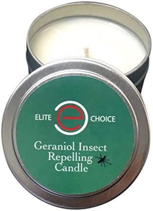 Elite Choice Natural Mosquito Repellent Candle - Geraniol Outdoor Insect Candle Repels Mosquito's, Bugs and Biting Insects (4 oz - Outdoor Mosquito Candle)
