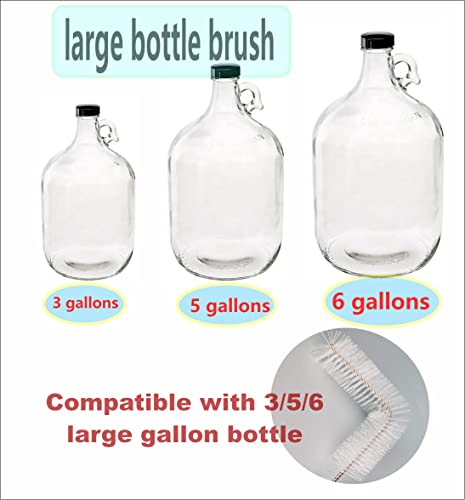 Henryda Carboy Brush, Cleaning 2 Piece 30 Inch Nylon Brushes, And Stainless Steel Extended Handle Water Bottle Brushes For 3 5 6 6.5 Gallon Glass Jugs Fermenters L-Bend Wire Dhuayt47665 #TOP2