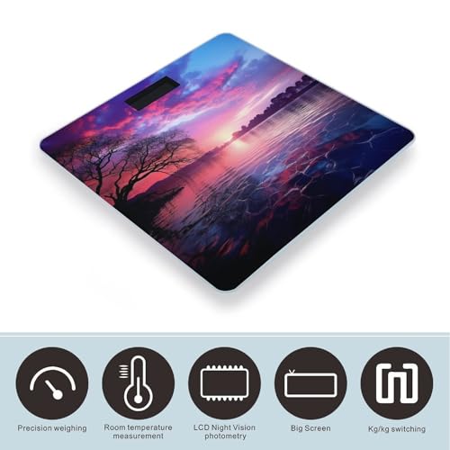 Báscula digital de baño color púrpura Sunset miniatura 3