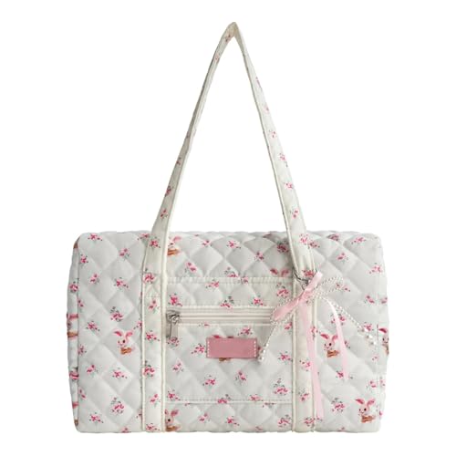 Sac de bouchons matelassés floral : le sac puffer idéal pour les cours et week-ends
