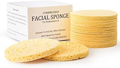 - Facial Sponges, MAXSOFT Compressed 100% Natural Cellulose Facial Cleansing Sponges-50 Count