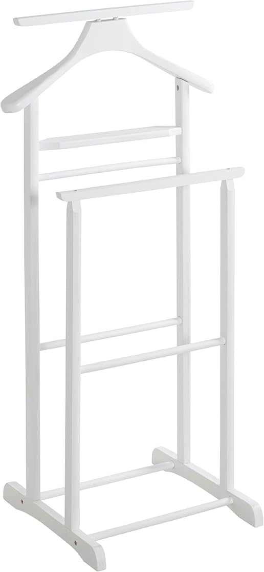 HAKU Men'S Valet White, Solid Wood - Dim.: W 47 cm X H 102 cm X D 36 cm, Style: Traditional