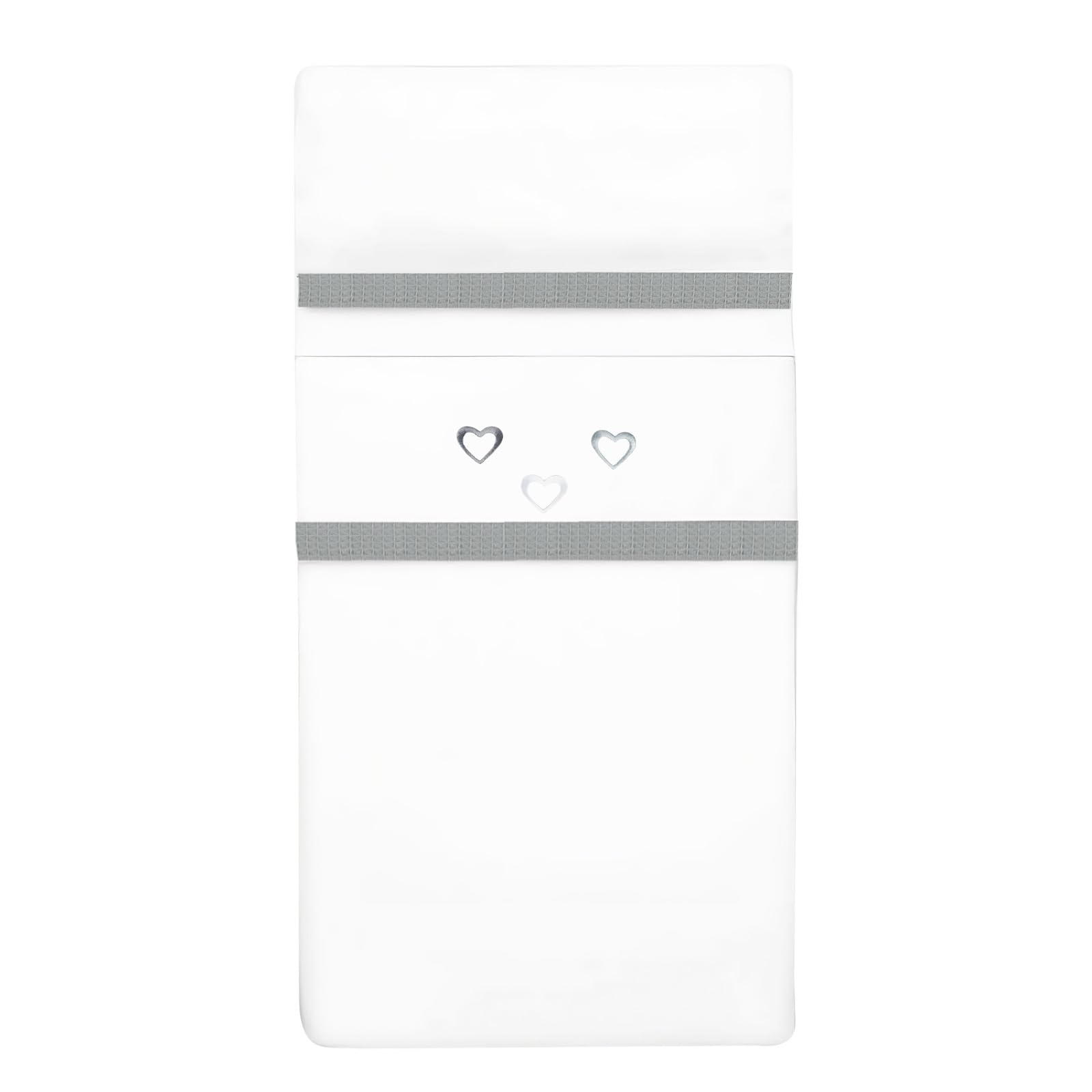 various Set Lenzuola Lettino Neonato 60x120 cm, 100% Cotone Extra Morbido, Include Lenzuolo con Angoli, Lenzuolo Sopra e Federa, Biancheria Letto Bambino Traspirante Happy Love Colore BCO/Grigio