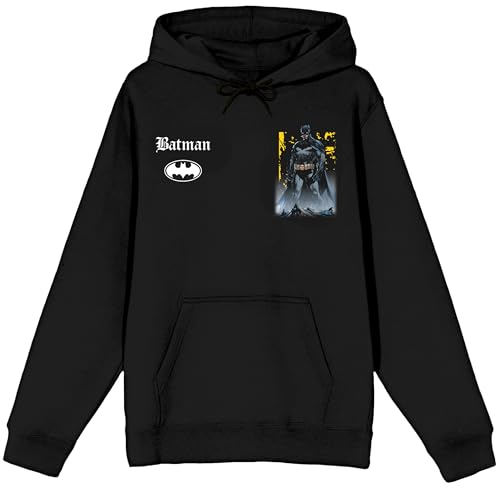 Bioworld Batman Heroic Pose Oversized Graphic Men's Black Long Sleeve Hooded Sweatshirt