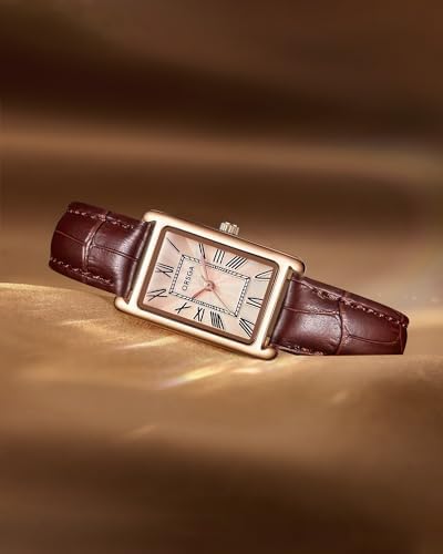 CIVO Ladies Watches Rectangular Analogue Quartz Watches for Women Leather Waterproof Fashion Girls Dress Wrist Watches Classic Retro, Elegant Gifts for Women