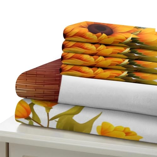 Housse de couette tournesol 3D ultra douce finitions zip - 7