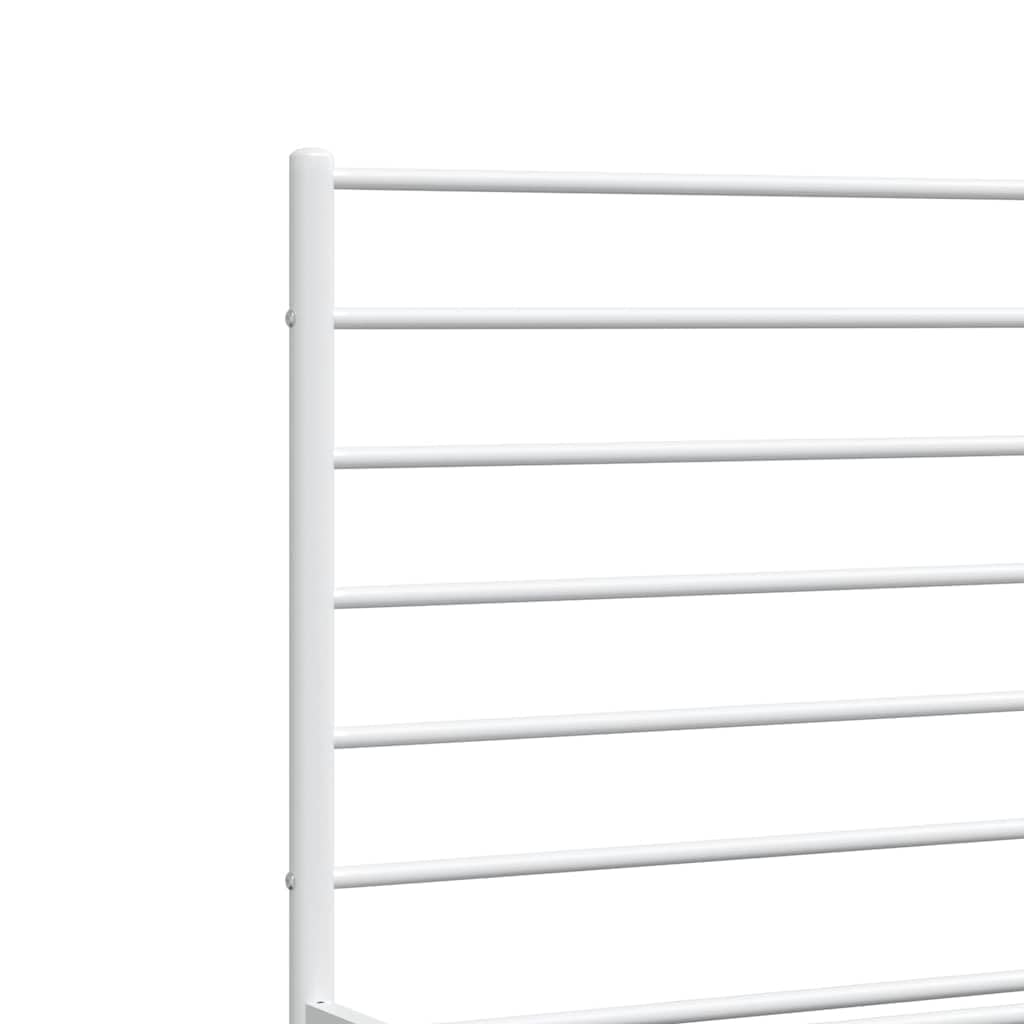 vidaXL Estructura Cama sin colchón con Estribo Metal Blanco 150x200 cm