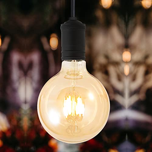 Led Bulbs 60 Watt Equivalent, 2 Pack 6W G125 Led Globe Bulbs, Antique Vintage Light Bulbs Amber, E26 Edison Bulb Incandescent, 2700K Warm White #TOP4