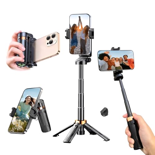Mini Selfie Stick Tripod, 360° Pocket Flex Bluetooth Tripod Stand Phone Grip with Remote Control, Extendable and Portable Selfie Stick for Video Recording Vlogging Live Streaming