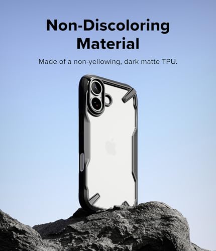 Image of Ringke Fusion-X Compatible with iPhone 17 Case Back Cover Transparent Hard Back Soft Flexible TPU Bumper Scratch Resistant Shockproof Protection - Black