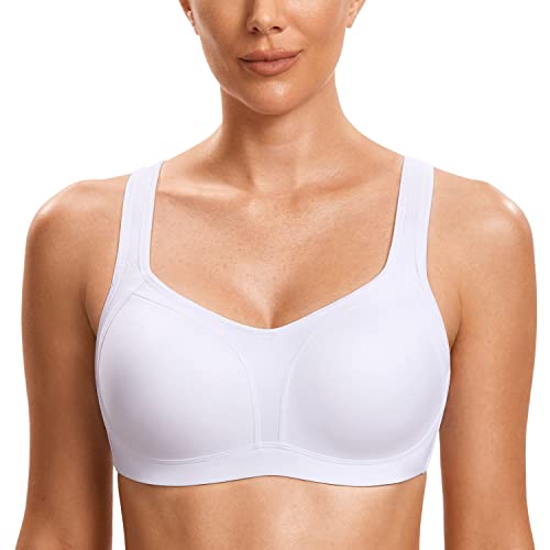 Image of SYROKAN Women's High Impact Underwire Sports Bra High Support Large Bust Padded Adjustable Straps Running Bra
