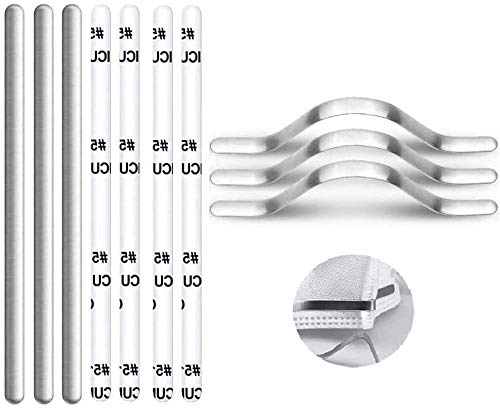 Metal Nose Strip for Masks, Aluminum Nose Strip Nose Bridge Strip for Face Masks, 90MM Adhesive Metal Strip Straps Wire for DIY Face Mask Making Accessories for Sewing Crafts (100Pcs)