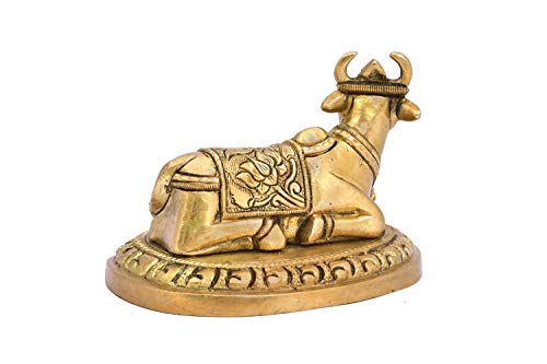 The Advitya Brass Nandi Sitting On Base (Height 3 inch, Width 4.3 inch, Weight 724 gm) - Image 3 thumbnail