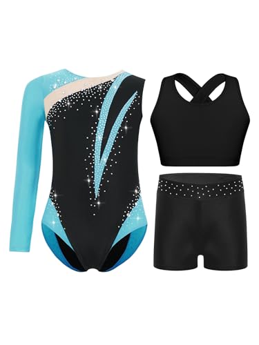 Justaucorps gym enfant fille tenue CHICTRY 3 pièces idéale pour la danse de salon et de gala