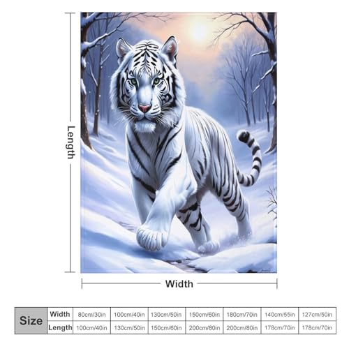 Couverture tigre jeté de canapé en flanelle chaude pour soirées cocooning