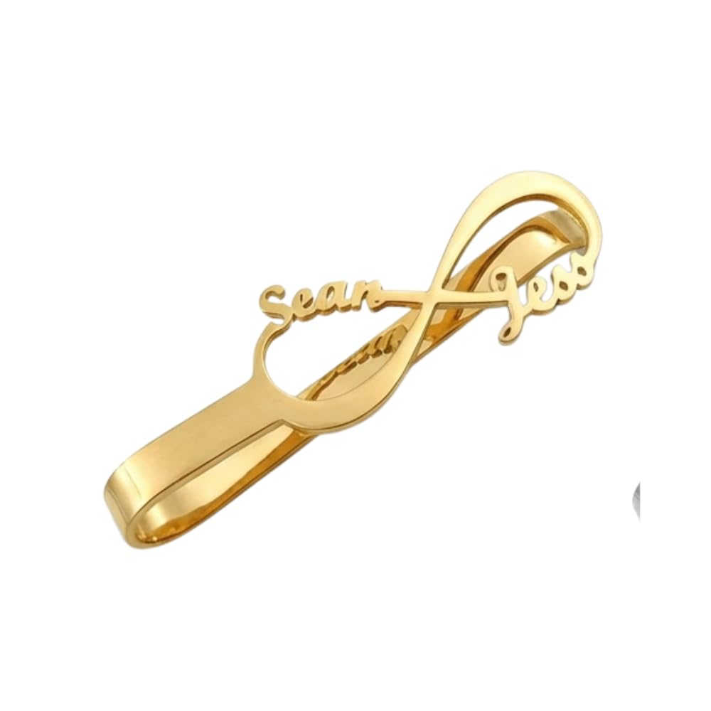 Personalised Infinity Name Tie Pin for Men & Women| Custom Name Tie Clip with Infinity Design | Engraved Name Tie Bar for Suit, Blazer and Formal Wear | Groom Wedding Tie Accessory-image-48