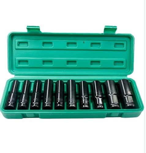 Schlagschrauber Nüsse,1/2 Zoll Schlagnuss Set, 10/12/13/14/14/16/17/19/22/24 mm Steckschlüsselsatz 10 teilig, Radmutter Nuss Metrik Cover